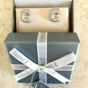 White Cubic Zirconia Platineve Stud Earrings